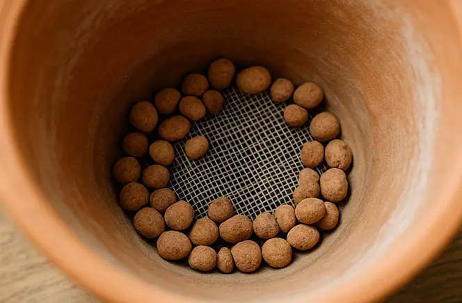 strato drenante con argilla espansa nel vaso