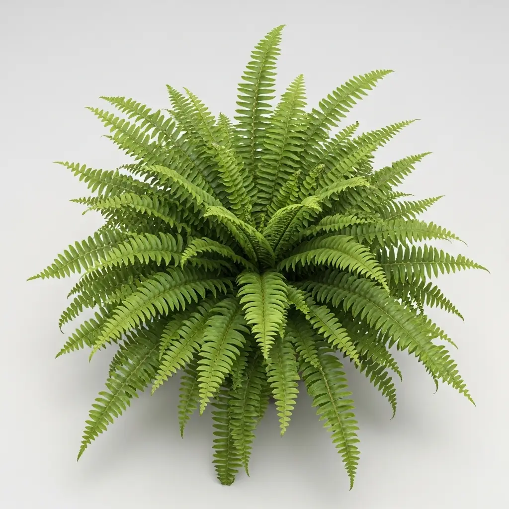 Felce di Boston pianta verde in vaso appesa in ambiente umido