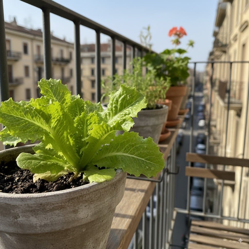 Lattughino sul balcone