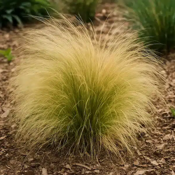 Stipa tenuissima, graminacea ornamentale leggera mossa dal vento