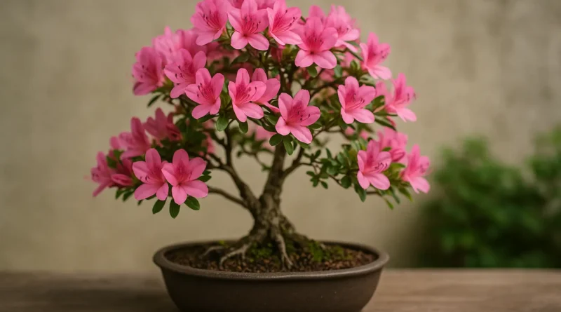 bonsai di azalea in vasetto