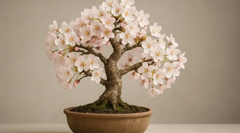 bonsai di ciliegio in vaso