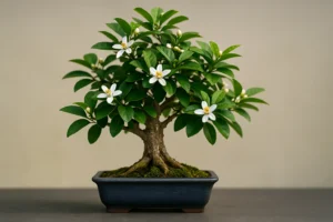 bonsai di limone in fiore