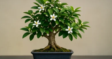 bonsai di limone in fiore