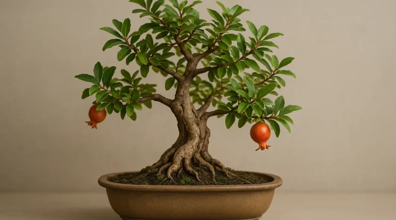 bonsai di melograno in vaso
