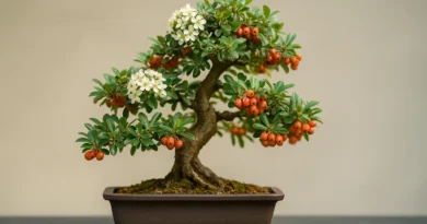bonsai di piracanta in vaso