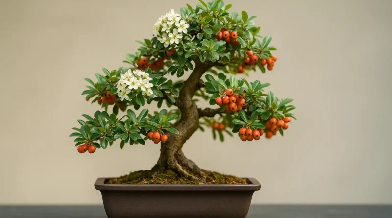 bonsai di piracanta in vaso