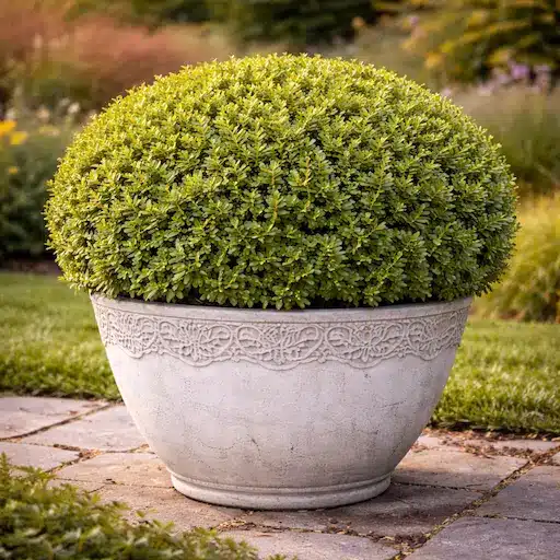 pianta di bosso in vaso