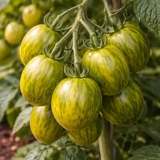 pomodori green zebra al sole