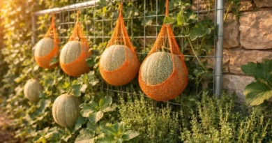 coltivazione dei meloni in verticale