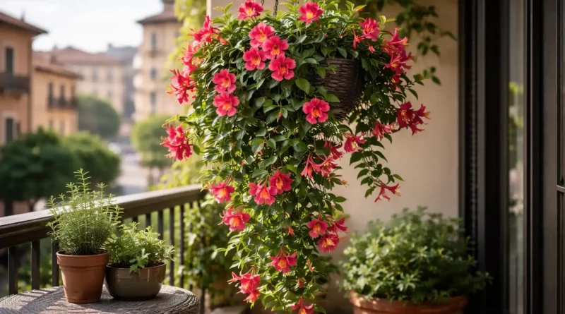 Dipladenia in vaso cascante