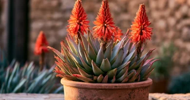 Aloe arborescens in vaso