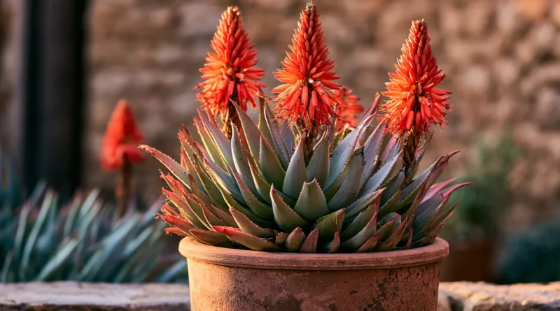 Aloe arborescens in vaso