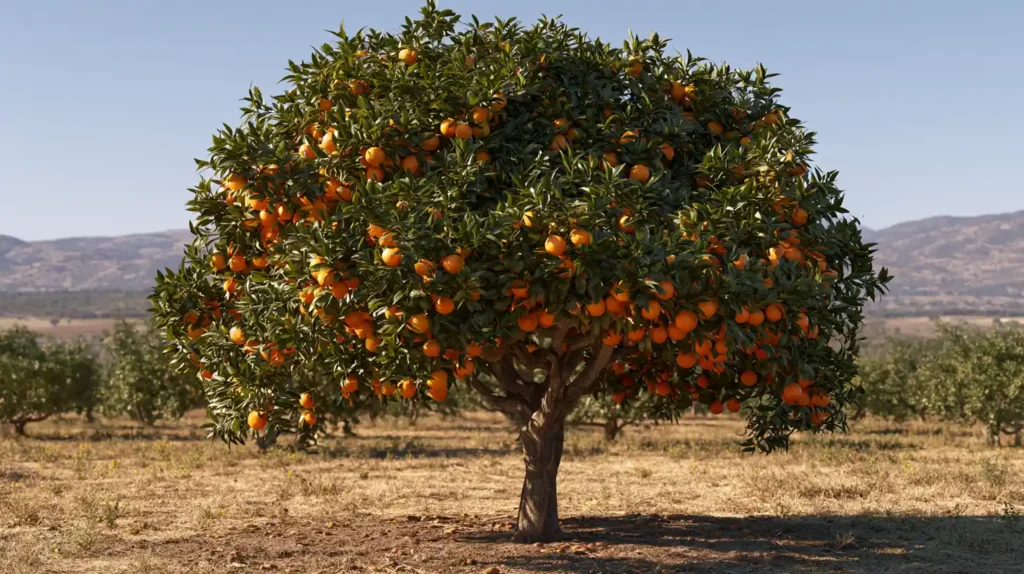 albero di arancio in terra