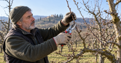 Potatura del melo eseguita a fine inverno su un albero adulto