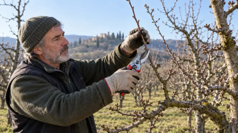 Potatura del melo eseguita a fine inverno su un albero adulto